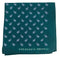 emerald green four square patterned 100% silk pocket square